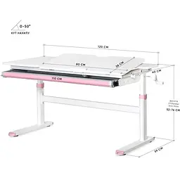Дитячий стіл Evo-kids TH-360 Lite Pink (TH-360 WG/PN Lite)  - мініатюра 2