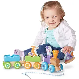Потяг з тваринами Melissa & Doug дерев'яний (MD14608) - мініатюра 5