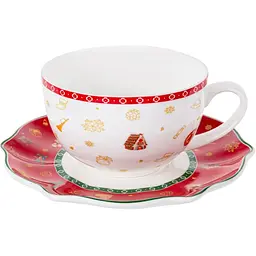 Чайний набір Lefard Christmas Delight, 250 мл, білий з червоним (985-147) - мініатюра 2