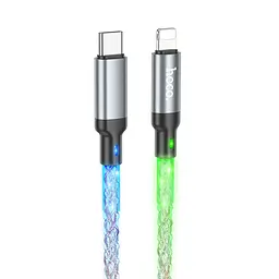 Кабель Hoco U112 провід, що світиться Type-C to Lightning PD 1 м grey
