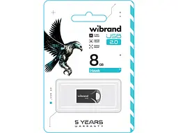 Флешка Wibrand 8 GB Hawk Black USB 2.0 (WI2.0/HA8M1B) - мініатюра 2