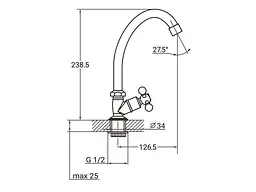 Змішувач AQUATICA QM 1/2 монокран на гайці (9783600) (3шт в упак) - мініатюра 2