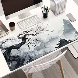 Килимок для миші та клавіатури "Zen Sakura" 80×30 см — арт-дизайн, який надихає, Сірий - мініатюра 3