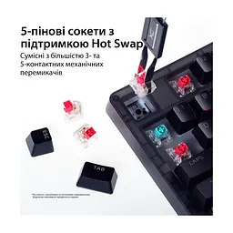 Клавіатура HyperX Origins 2 65 HX Red USB UA Black (B4QS3AA) - мініатюра 10