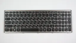 Клавіатура для ноутбука LENOVO (IdeaPad: U510, Z710) rus, чорна, срібна рамка - мініатюра 2