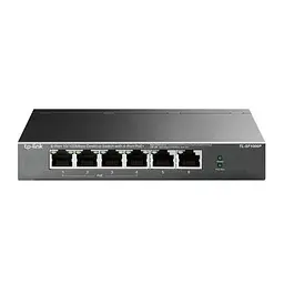 Комутатор TP-LINK TL-SF1006P, чорний, 6-портовий, 10/100 Мбіт/с, 4xPoE+, IEEE 802.3af/at