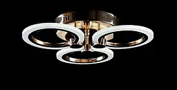 Люстра стельова LED Splendid Ray LK65/3, 80W, золото, білий, сучасний стиль з пультом, димером