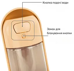 Пляшка для собак Els Pet 300 мл поїлка для води портативна в дорогу для вигулу Жовтий - мініатюра 4