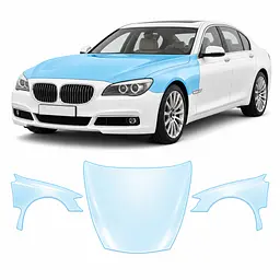 Антигравійна захисна бронеплівка за лекалами для BMW 7 Series F01/F02 2008-2015 - капот і передні крила
