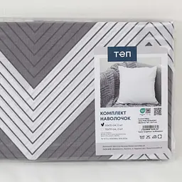 Комплект наволочок ТЕП Grey Peak FR ранфорс 50x70 см 2 шт. сіро-білий (2-01245_34862) - мініатюра 5