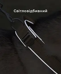 Нашийник для собак Fanxing Pet, з ручкою світловідбиваючий для середніх і великих порід Коричневий, L - мініатюра 7