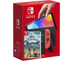 Ігрова консоль Nintendo Switch OLED model Neon Blue-Red + Гра Pokemon Arceus - мініатюра 6