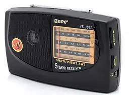Радіоприймач всехвильовий FM 64-108 МГц, AM, SW від мережі 220V та батарейок 2*R20 радіо фм приймач Kipo KB 308 AC - мініатюра 5