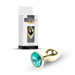 Анальна пробка - Jewellery Gold Plug Green - мініатюра 1