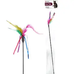 Flamingo Teaser Feathers фламинго іграшка для кішок дразнилка з кольоровими пір'ям 48см 48 см
