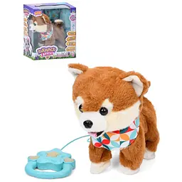 Собака Limo Toy 25 см плюш звук українською музика ходить рухає хвостом пульт-повідець (в асортименті) M5841IUA