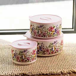 Фарфорові контейнери для їжі Flowers 9,5/13/15 см Yiwu TS-3P-2 - мініатюра 2