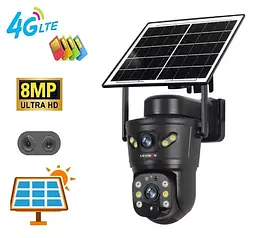 Вулична 4G камера LS VISION CS5-4G сонячна панель з 2 лінзами  сонячна панель зарядки акумулятор 6000мАг  PIR сенсор руху