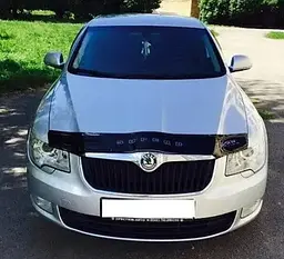 Дефлектор капоту мухобійка Skoda Superb 2008-2013 (Vip Tuning) SK16 - мініатюра 2