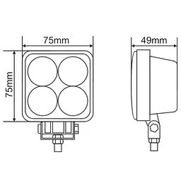 LED фара Brevia Sport Далеке світло 10-30V 12W 880Lm Алюмінієвий корпус IP68 (10602QLX1) - мініатюра 2