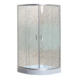 Душова кабіна Bravo Wisla 90W.Mosaic півкругла з піддоном хром матовий скло мозаїка