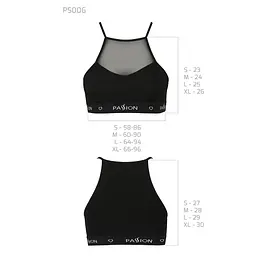 Спортивний топ з прозорою вставкою Passion PS006 TOP S, black - мініатюра 6