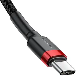 Кабель Baseus Cafule Cable Type-C to Type-C PD 20W 1m CATLKLF-91 Red-Black - мініатюра 3