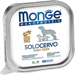 Вологий корм Monge Dog Solo, для дорослих собак, 100% оленина, 150 г