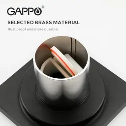 Трап для душу вертикальний Gappo G81050-6 латунь 100x100 мм чорний - мініатюра 4