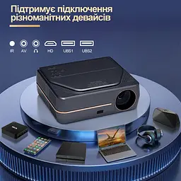 Портативний Full HD проєктор Panoplus MSI XPRO 6000 lm з WiFi функцією Screen Mirroring та з вбудованим Bluetooth для підключення акустики + Доставка у комплекті (P00577_7899) - мініатюра 3