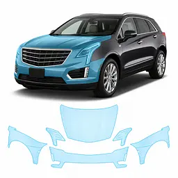 Антигравійна захисна бронеплівка за лекалами для Cadillac XT5 I 2016-2019 - передня частина авто (капот бампер крила))