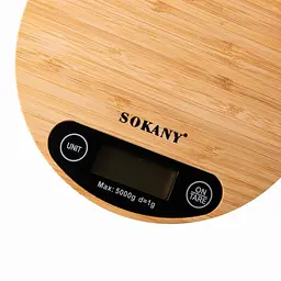 Кухонні настільні електронні ваги Sokany SK-19024 для зважування продуктів LCD-дисплей до 5 кг Дерево - мініатюра 3
