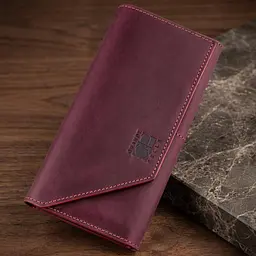 Шкіряний клатч унісекс на магніті Grande Pelle 11217 бордовий