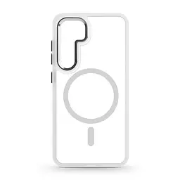 Чехол Samsung Galaxy S24 5G (SM-S921), Unit MagSafe, белый, прозрачный, магсейф, противоударный, магнитный, панель-накладка с поддержкой MagSafe, с поддержкой беспроводной зарядки, TPU+PC, защита всего корпуса, ударопрочный, ArmorStandart (ARM74861)