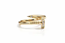 Каблучка з жовтого золота з фіанітами К-0535 19 - мініатюра 2