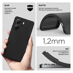 Чехол-накладка для смартфона Xiaomi Poco X7 Pro 5G, противоударный, силиконовый, термополиуретановый (ТПУ), с защитой камеры и корпуса, черный, защита всего корпуса, ArmorStandart (ARM82740) - мініатюра 3