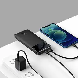 Зовнішній аккумулятор Baseus Bipow Overseas 10000mAh 15W чорний PPBD050001 - мініатюра 6