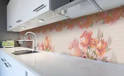Вініловий кухонний фартух Пастельні троянди наклейка для кухні ПВХ Квіти Червоний 60х200 см Happy Pocket Z181588 - мініатюра 6