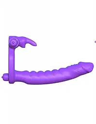 Насадка для подвійного проникнення Pipedream Silicone Double Pene Rabbit, 10х2.8 см (фіолетовий) - мініатюра 2