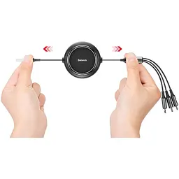Кабель Baseus Golden Loop 3 in 1 Elastic Cable USB to Type-C/Lightning/MicroUSB 3.5A 1.2m CAMLT-JH01 Black - мініатюра 3