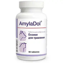 Вітамінно-мінеральна добавка для собак та котів Dolfos AmylaDol 90табл (ціна за 1шт)