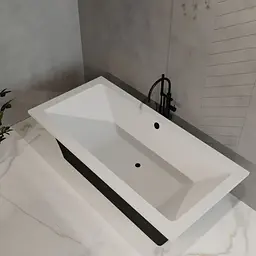Ванна окремостояча глянцева Amidicon Tytul 185x85 чорна з литого каменю TYTUL_185_BLACK_HL, Чорний - мініатюра 3