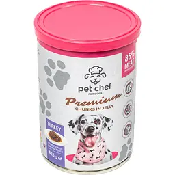 Вологий корм для дорослих собак Pet Chef Шматочки в желе з індичкою 415 г - мініатюра 2