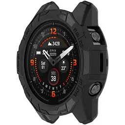 Чохол-бампер DK CDK для Garmin Fenix E 47mm Силікон Outlines (018565) (black) - мініатюра 3