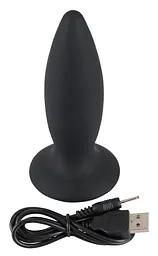 Анальна пробка Black Velvets Rechargeable Plug M 12.5 см (чорний) - мініатюра 4