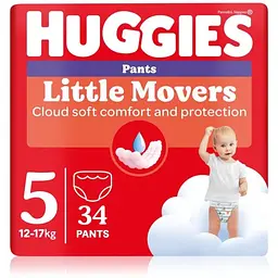 Підгузки Huggies Little Movers/Pants 5 (12-17 кг) для хлопчиків 34 шт (5029053564289)