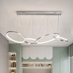 Срібляста підвісна LED люстра з 4 переплетених кілець Artlight YDH2160/4CH для сучасного інтер'єру