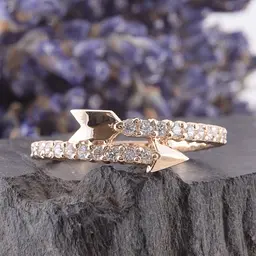 Каблучка з жовтого золота з фіанітами 20.5 K-0152 - мініатюра 2