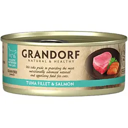 Вологий корм для котів Grandorf Tuna Fillet & Salmon філе тунця з лососем 70 г