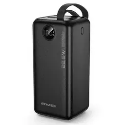 Повербанк AWEI Power Bank P114k, 50000 mAh Черный, мощный повербанк для роутера, модема, powerbank type c